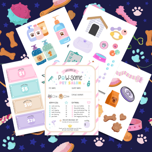 PAWSOME PET SALON- PRETEND PLAY PRINTABLE KIT