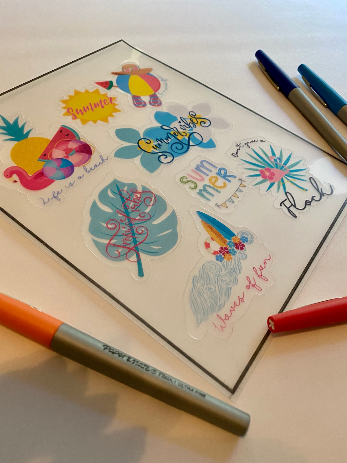 Summer Vibes Printable stickers PNG- Print & cut Cricut
