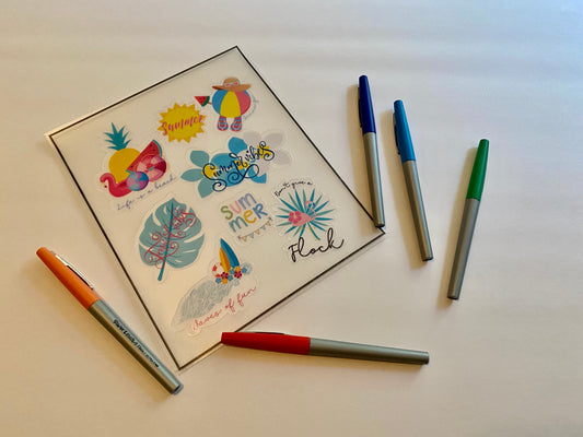 Summer Vibes Printable stickers PNG- Print & cut Cricut